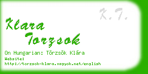 klara torzsok business card