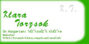 klara torzsok business card
